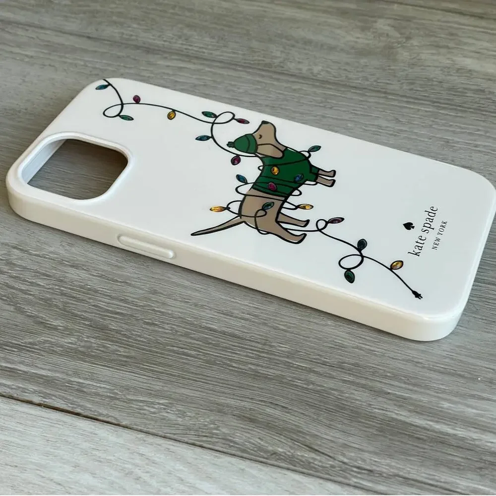 Kate Spade Claude Dachsund Dog Holiday Lights iPhone 13 PRO iPhone case